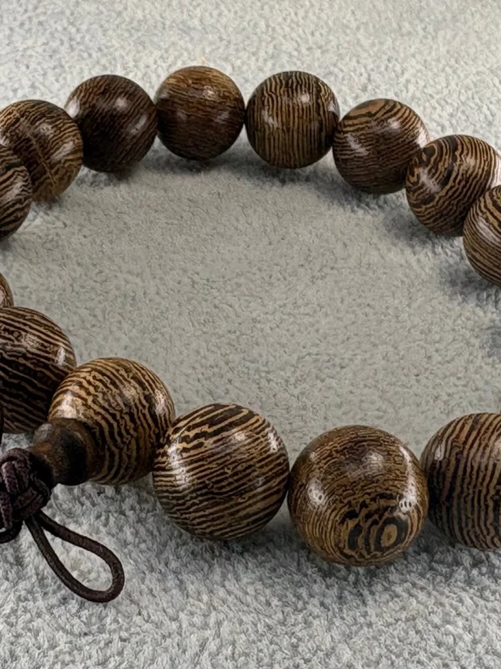 Wenge Wood Bead Bracelet 12mmx17 Chicken-Wing Timber Meditation Mala 14.99g